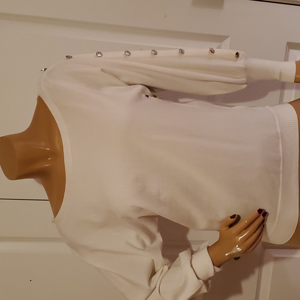 NY&Company White Boat Neck Sweater, Sz. M., NWT, 5/$50